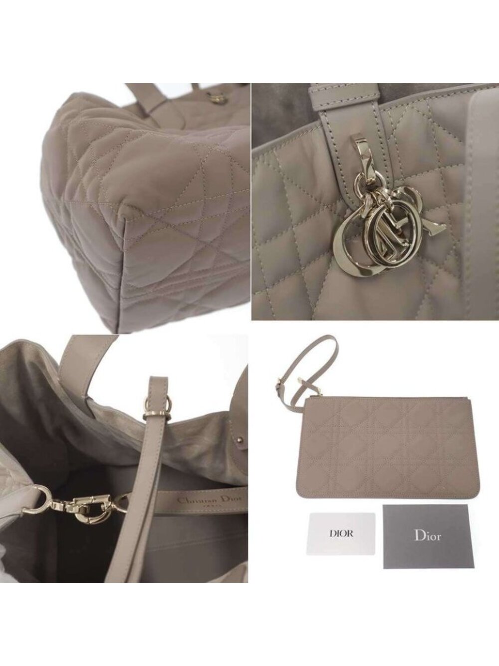 Dior Toujours Bag Large Macro Cannage Calfskin Beige - Picture 8 of 8